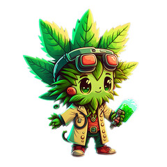 Fototapeta premium Super cute cannabis maqscot