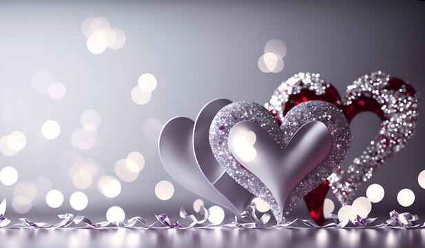 Beautiful valentine hearts decorative background