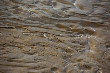 Beach sand texture, drawn by the water movement