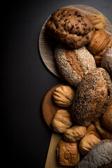 Freshly baked wheat bread loaf breakfast table