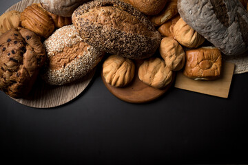 Freshly baked wheat bread loaf breakfast table