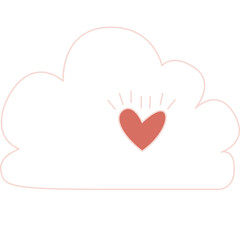 Beautiful cartoon Clouds have hearts inside. heart and clouds. for wedding cards, Valentine’s Day, and love.	