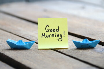 Good morning hand drawn lettering phrase.