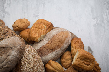 Freshly baked wheat bread loaf breakfast table