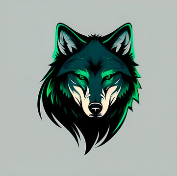 Download A Cartoon Of A Wolf With A Green Head Wallpaper