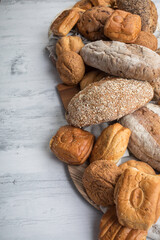 Freshly baked wheat bread loaf breakfast table