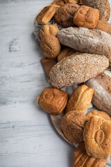 Freshly baked wheat bread loaf breakfast table