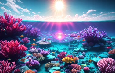 coral reef with fish