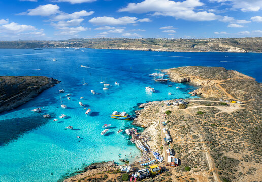 Landscape with Blue lagoon at Comino island, Malta