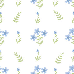 Floral  seamless pattern. blue cornflower