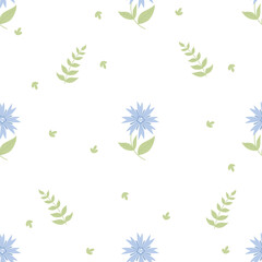 seamless pattern with  cornflower