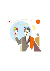 Uomo d'affari con smartphone in mano