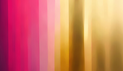 Color gradient blur background. Soft spectrum. Defocused bright pink golden purple glowing stripes texture abstract design art illustration.
