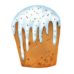 Easter cake. Isolated illustations on white background