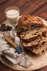 Freshly baked wheat bread loaf breakfast table