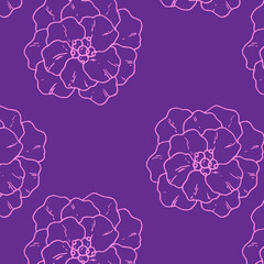 pink flower pattern on purple background