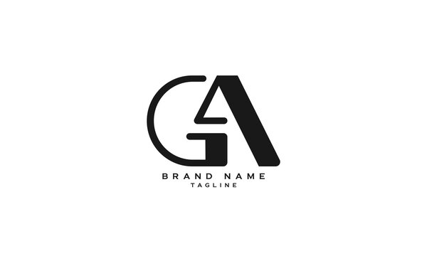 CGA, GA, AG, Abstract initial monogram letter alphabet logo design