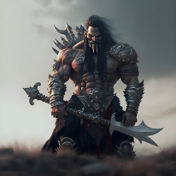  Viking barbarian warrior with a sword
