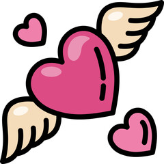 heart wings filled outline icon