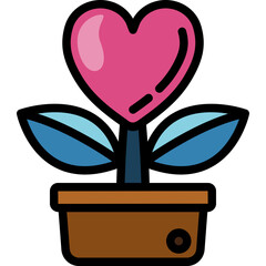 love plant filled outline icon