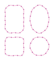 Heart frames set. St. Valentine's Day design. Vector illustration.