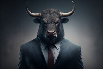 Bull in a suit. Generative AI.