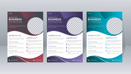 Creative Corporate & Business Flyer Brochure Template Design Abstract  A4 vector template design Brochure cover annual report poster Design leaflet pamphlet three colors modern tamplate