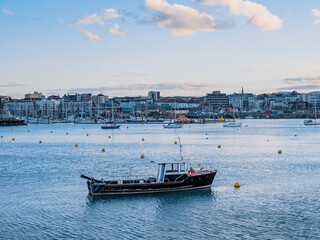 Fototapeta premium boats in the harbor at Dun Laoghaire, Dublin, Ireland