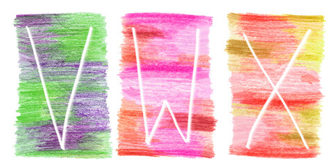 set of alphabet pencils Letters V W X