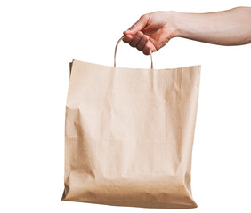 House holds paper bag on a transparent background