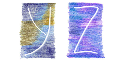 set of alphabet pencils Letters Y Z 