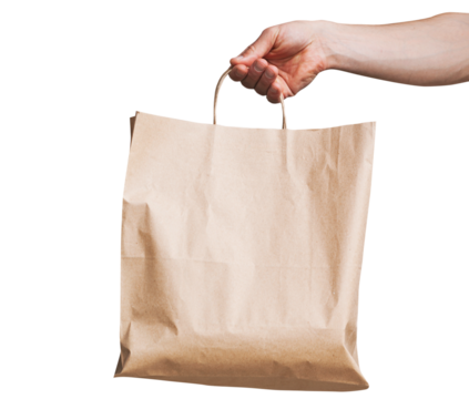 House holds paper bag on a transparent background