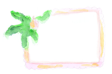 Frame, border, border, christmas decor, new year, element. Watercolor, art decoration, sketch. Illustration hand drawn modern