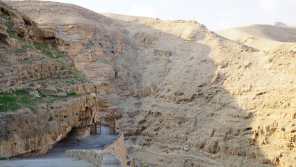 The way down to the Monastery of Saint George of Choziba in Wadi Qelt in Area C of the eastern West...