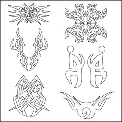 Beautiful and elegant vector illustration of tattoo design. Tatto trible vector design.