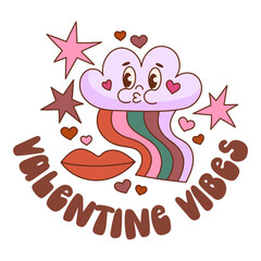 Valentine vibes vector print. Valentine's Day quote