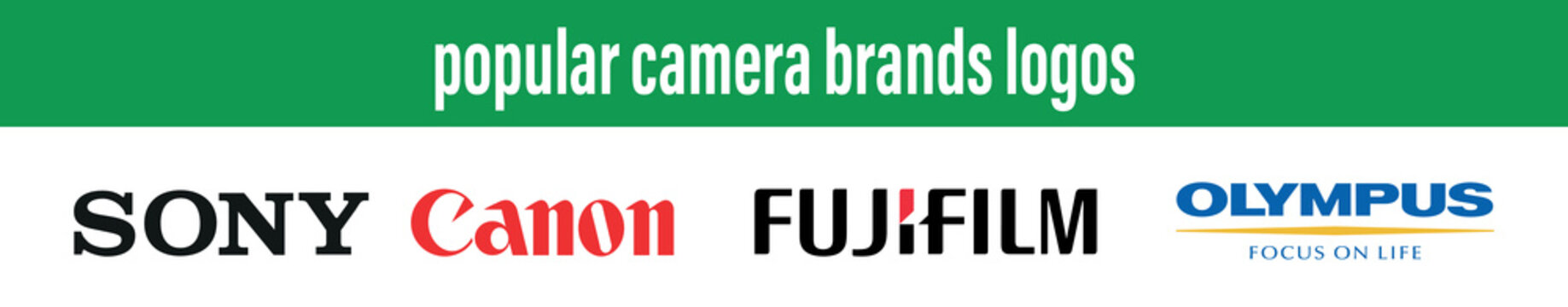 Popular camera brands logo collection vector