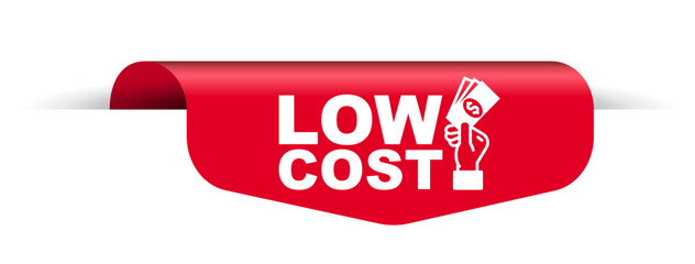 red vector illustration banner low cost