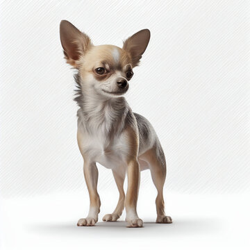 Chihuahua full body image with white background ultra realistic




