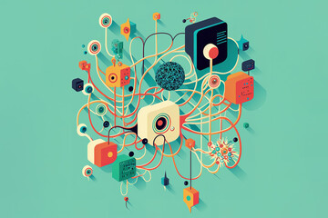 Network Illustration: Modern and Futuristic Connections