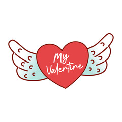 Heart And Wing, Valentine's Day Decoration Icon Element, Transparent, Illustration