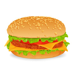hamburger isolated on white