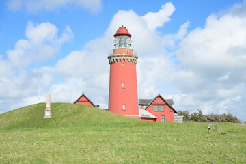 Fototapeta na wymiar Bovbjerg Lighthouse, a picturesque 19th century lighthouse
