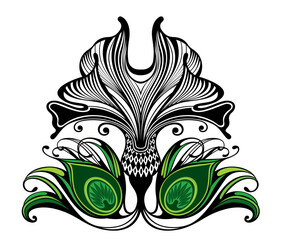 Ginkgo biloba illustration isolated on white background. Ginkgo biloba leaf vector illustration.