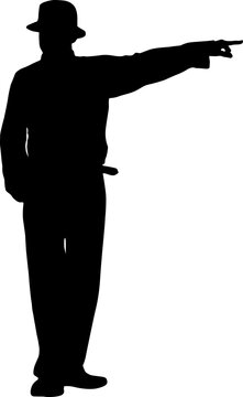 recommend clip art: Silhouette of a walking man on a white background