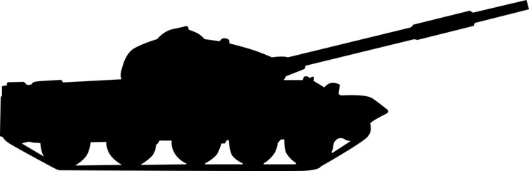 Military tank silhouette design on a white background