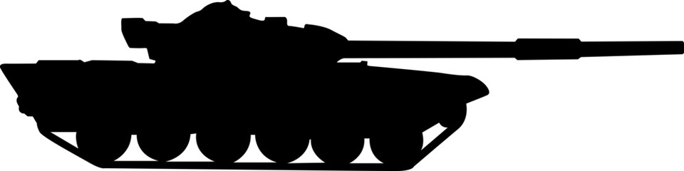 Military tank silhouette design on a white background