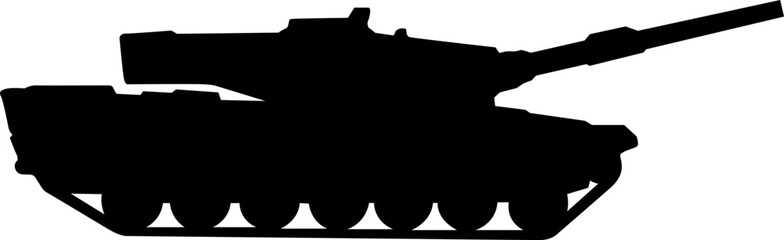 Military tank silhouette design on a white background