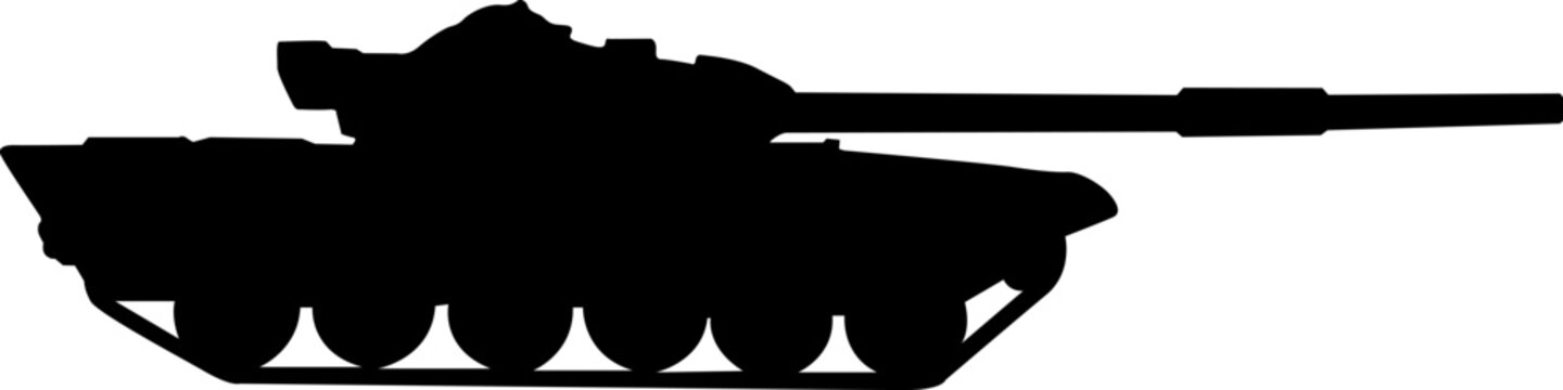 recommend clip art: Military tank silhouette design on a white background