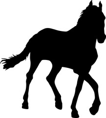 silhouette of black mustang horse vector illustration